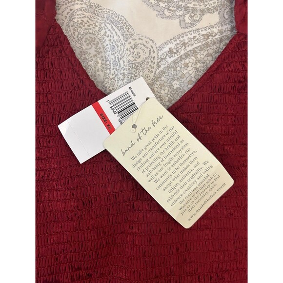 Band of the Free | Lea Rhubarb Smocked Crop Top XS - Picture 3 of 3